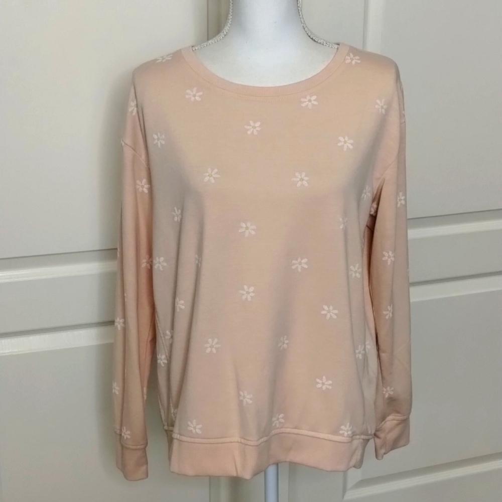 Jane & Delancey women's size medium peach with daisy flowers lightweight top
